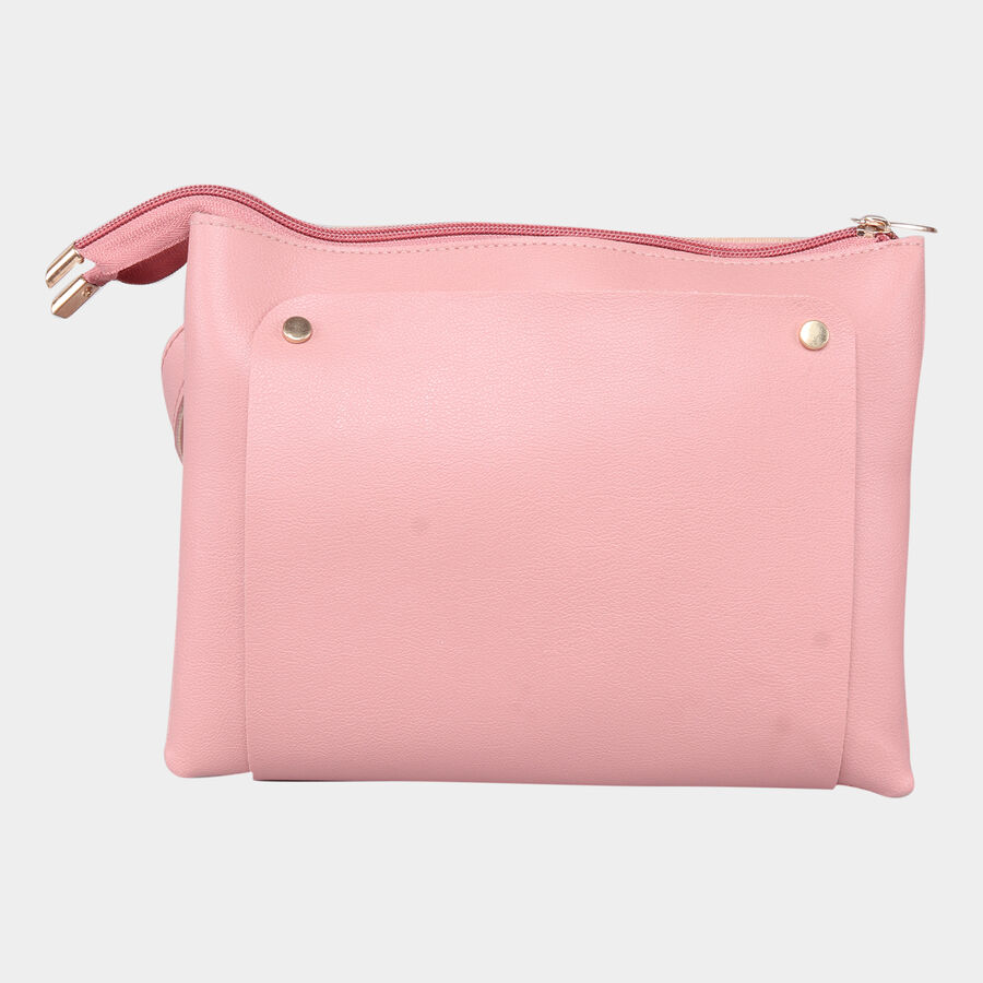 Women Plain Pink Sling Bag, , large image number null