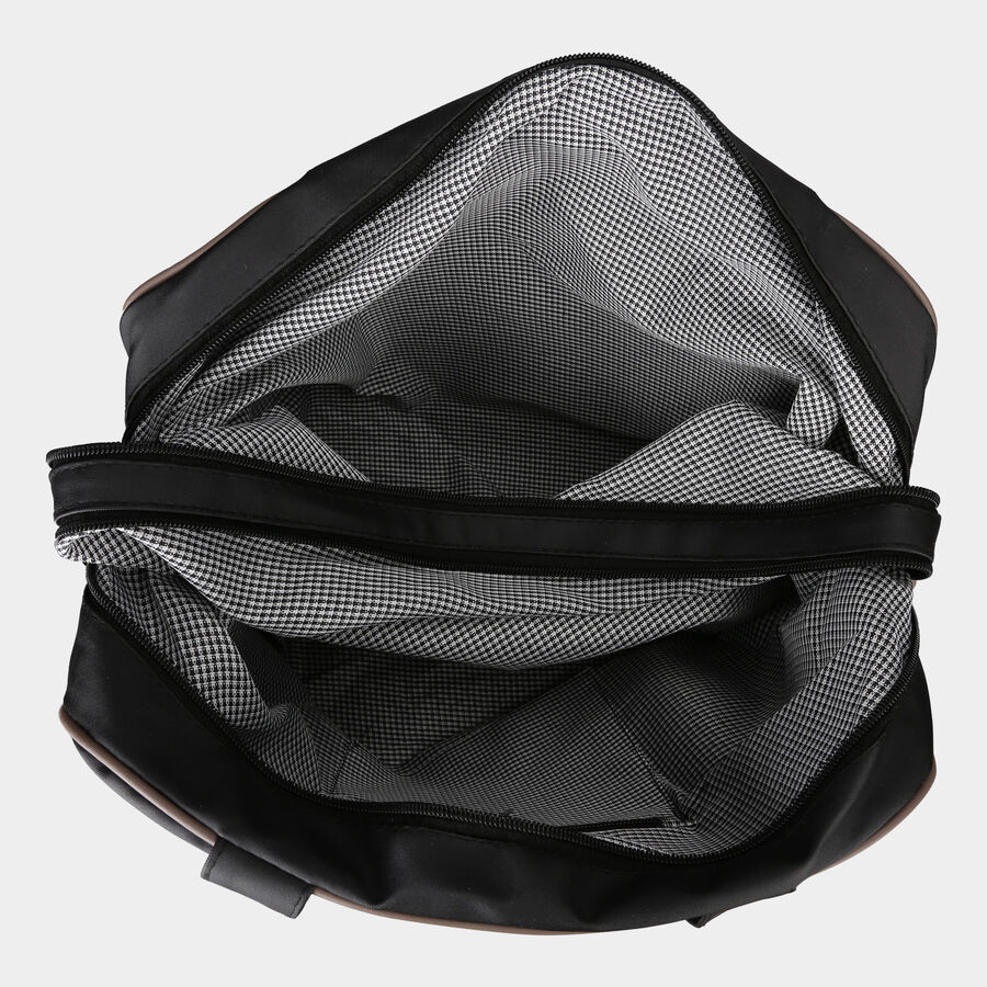 Women's Black Polyurethane Tote Bag, , large image number null