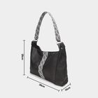 Women's Black Polyurethane Hand Bag, , small