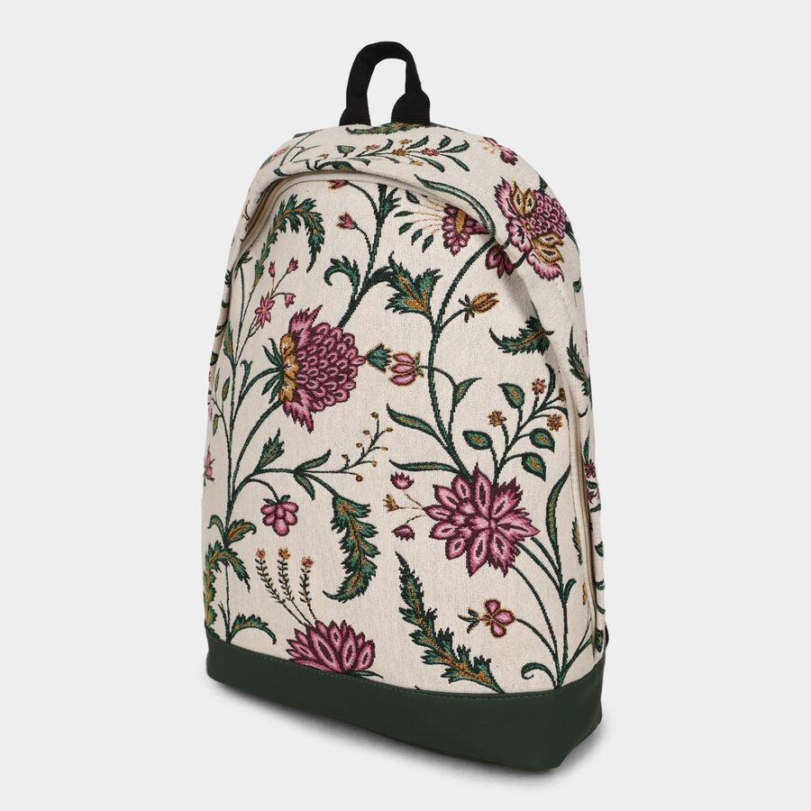 Women's Beige Fabric Backpack, , large image number null