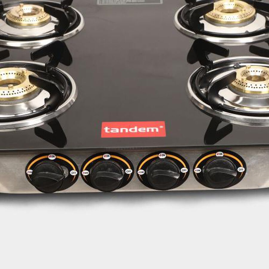 4 Burner Glass Top Gas Stove, , large image number null