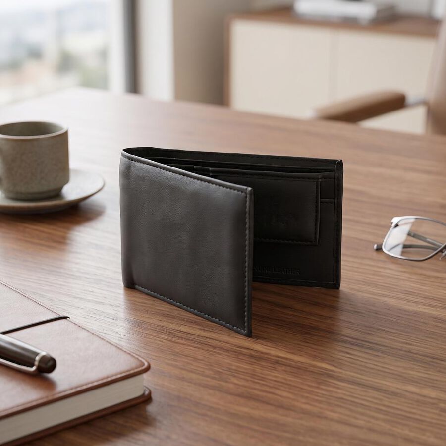 Black PU Wallet, , large