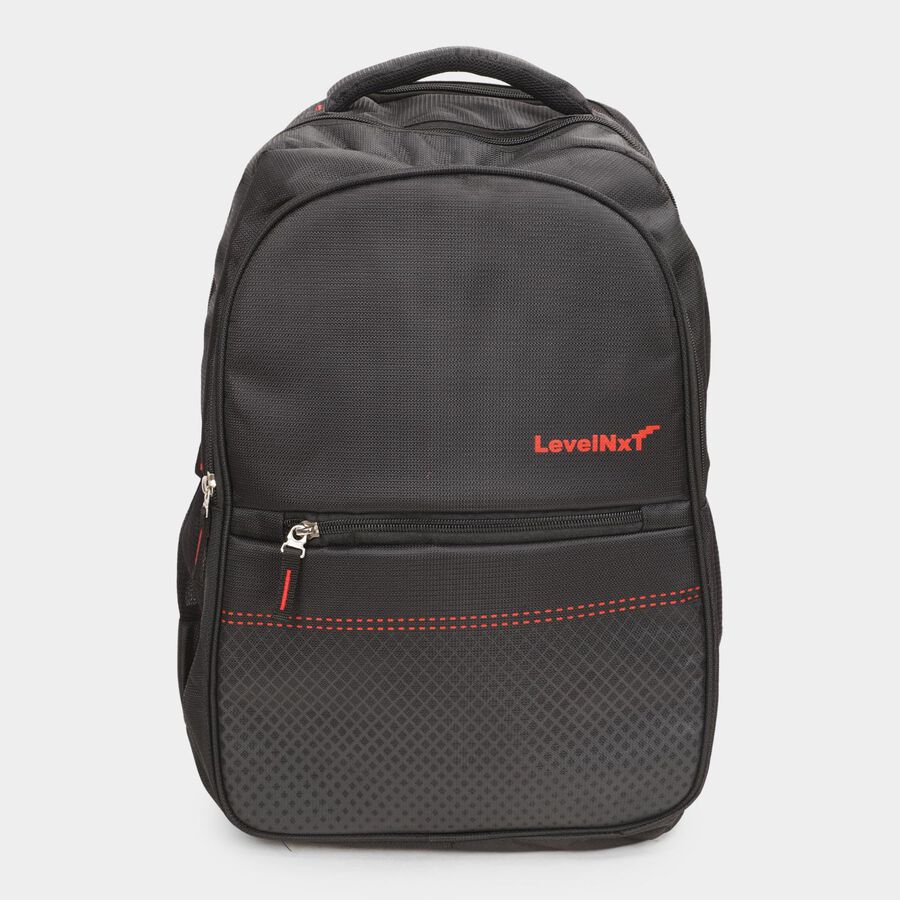 Black Polyester Backpack with Laptop Compartment, , large image number null
