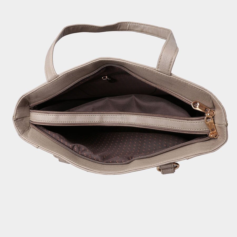 Women's Polyurethane Tote Bag, Embellished, Medium Size, , large image number null