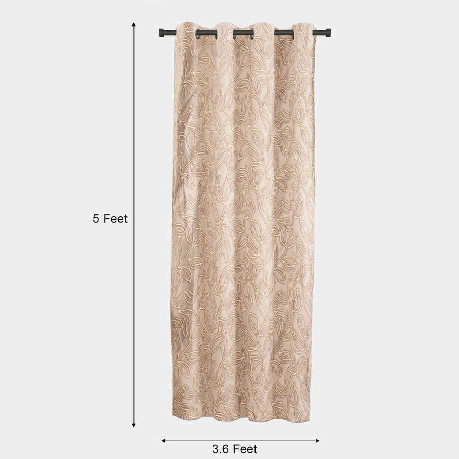 5ft. Living Room Soft Beige Printed Eyelet Curtains, , large image number null