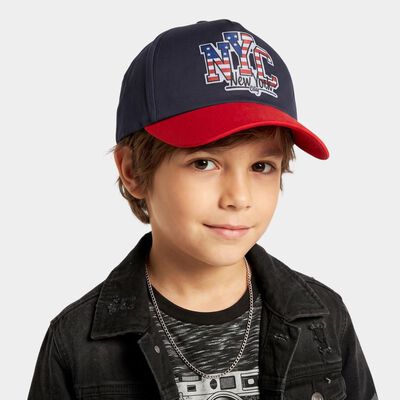 Kid's Red-Blue Fabric Cap