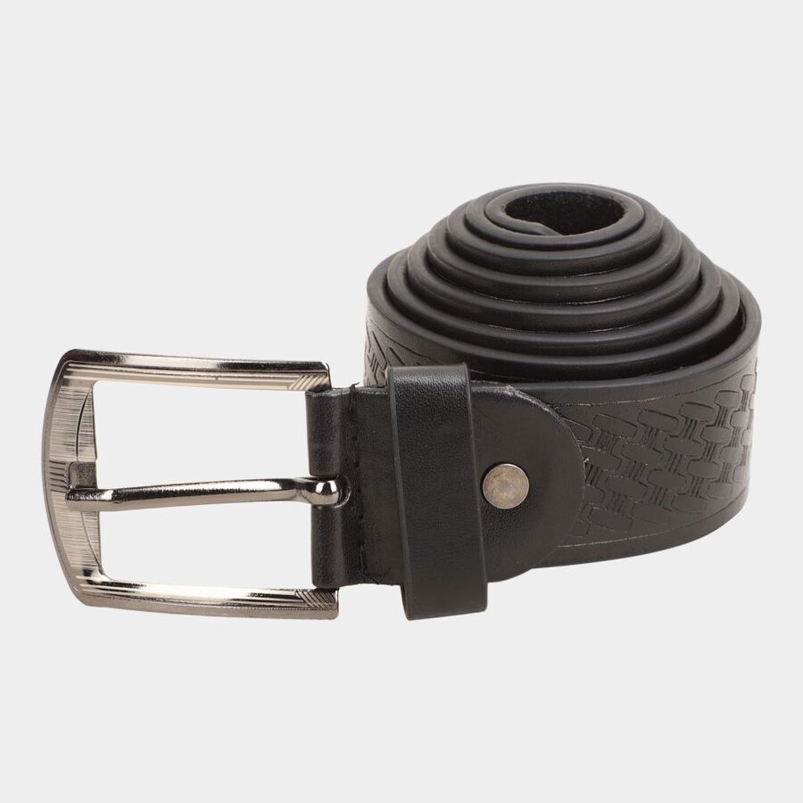 Men's Black Polyurethane Casual Belt, 38 in. Waist, , large image number null