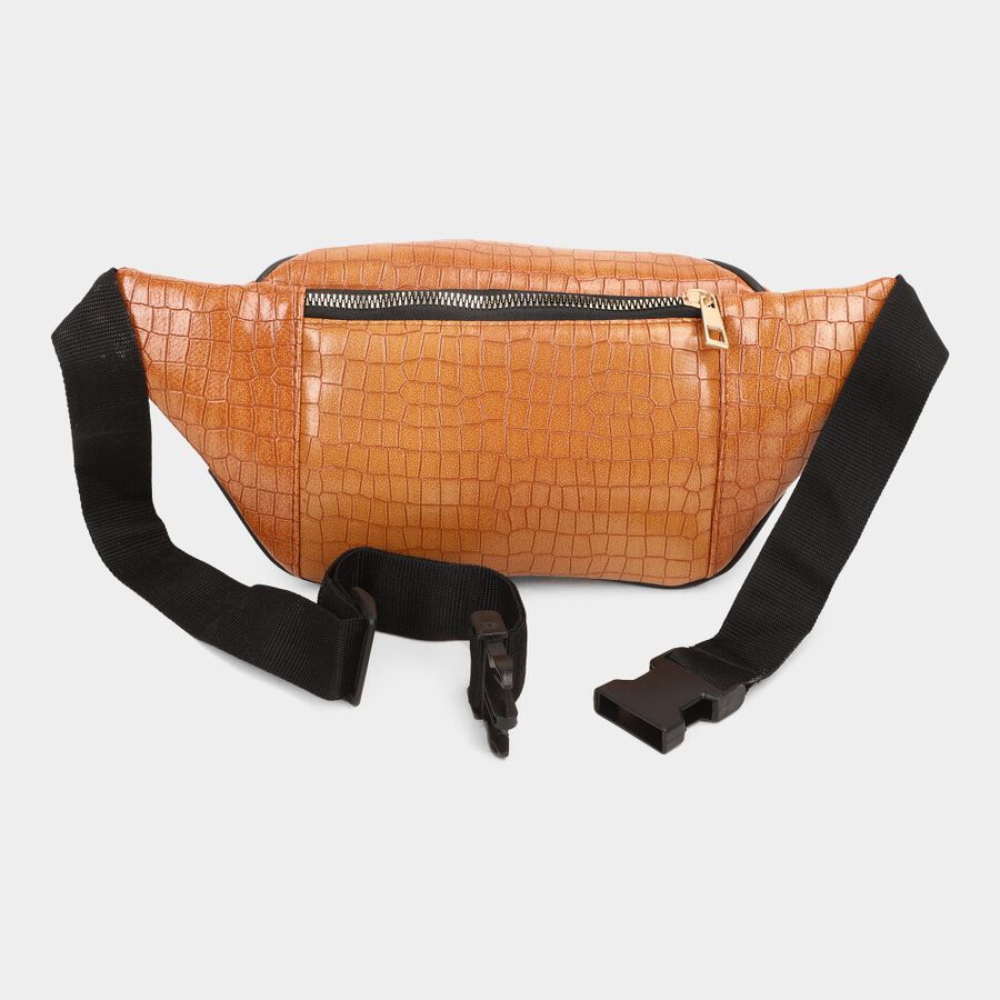 Women's Tan Polyurethane Waist Pouch, , large image number null