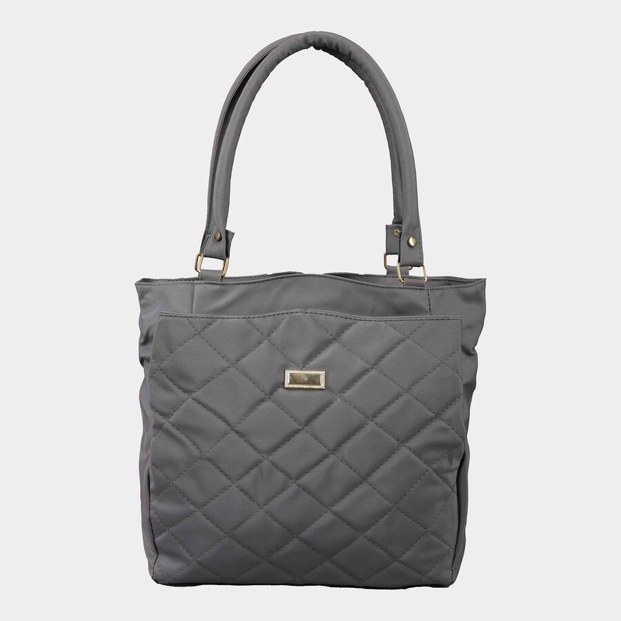 Women's Grey Polyurethane Tote Bag, , large image number null