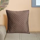 Brown Microfiber Cushion Cover, , small image number null
