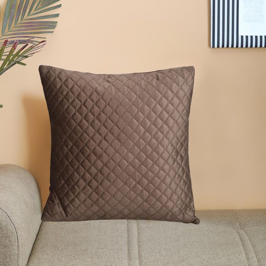 Brown Microfiber Cushion Cover, , large image number null