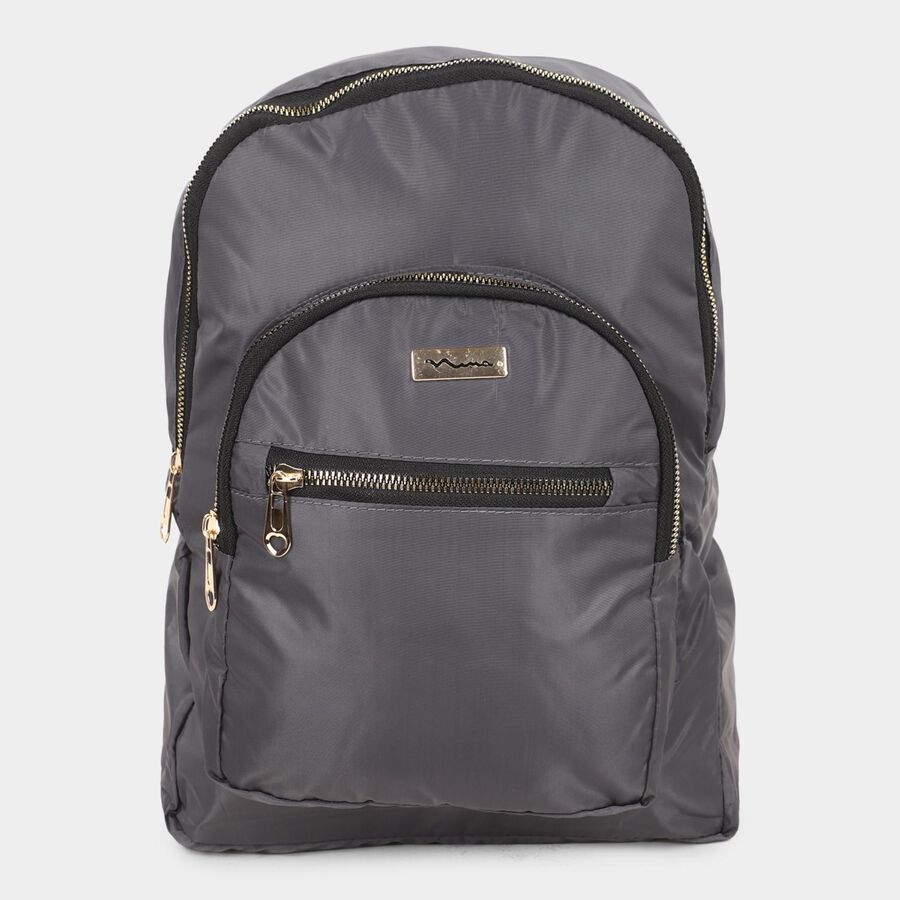 Women's Grey Canvas Backpack, , large image number null