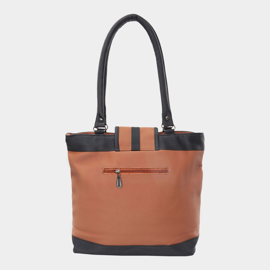 Women's Tan Polyurethane Tote Bag, , large image number null