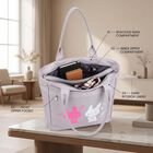 Women's Grey Polyurethane Tote Bag, , small