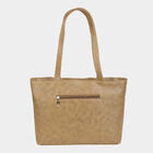 Women's Beige Polyurethane Tote Bag, , small