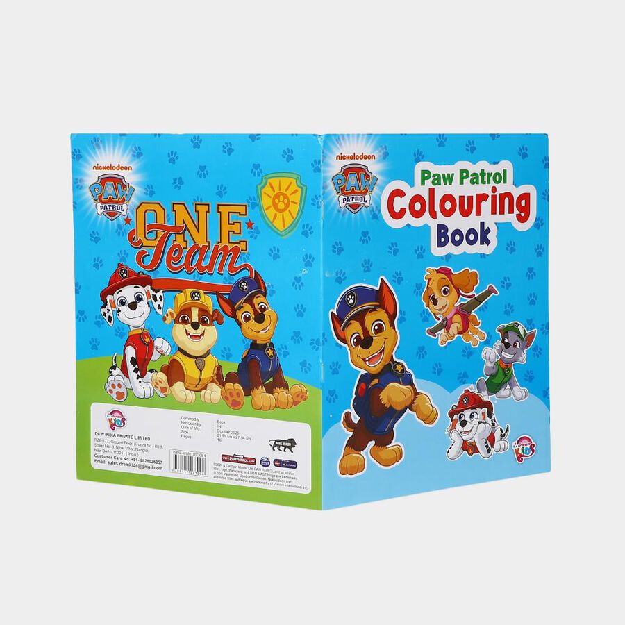 Kid's 16Pages Nickelodeon Paw Patrol Paper Colouring Book, , large