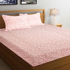 Pink Microfiber Double Bedsheet with Pillow Cover, , small