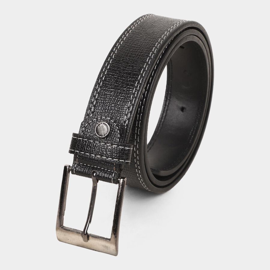 Men's Black Polyurethane Casual Belt, , large image number null