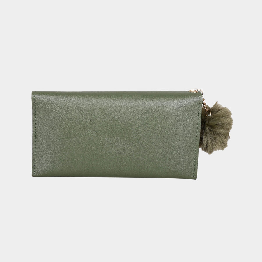Women's Polyurethane Envelope/Zipper Hand Pouch, , large image number null