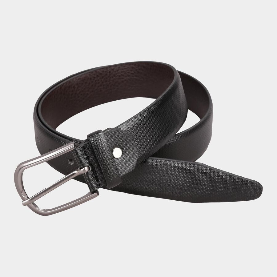 Men's Black Polyurethane Casual Belt, 38 in. Waist, , large image number null