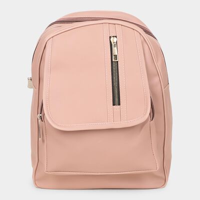 Women's Pink Polyurethane Backpack