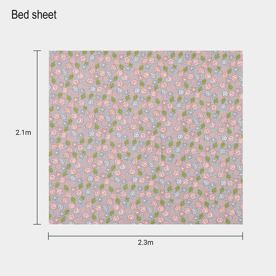 104 TC Cotton Double Bedsheet With 2 Pillow Covers, , large image number null