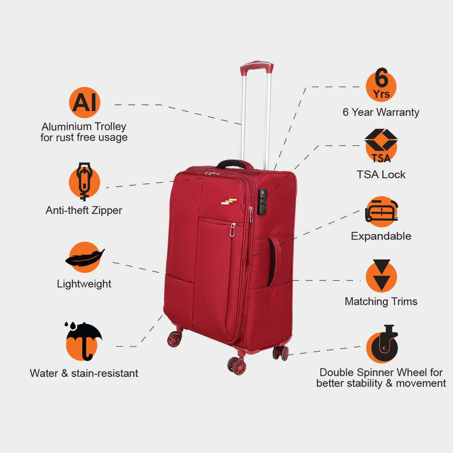 4 Wheel Hard Case Trolley, Medium, , large image number null