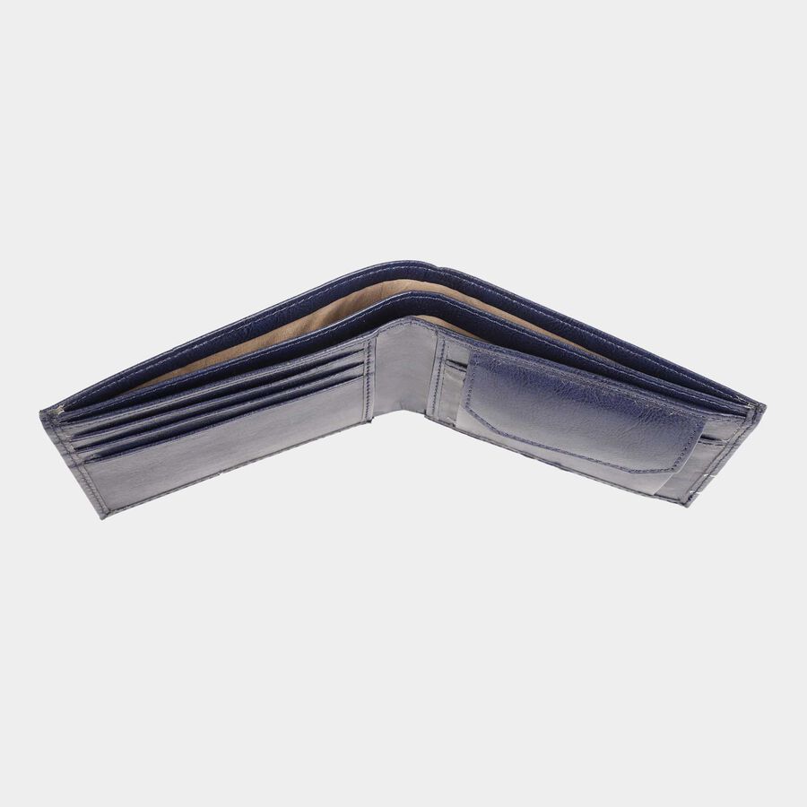Men's Navy Blue Polyurethane Wallet, , large image number null