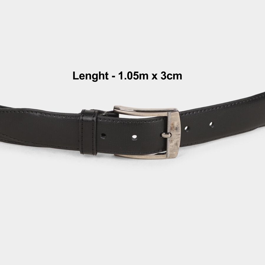 Men's Black Polyurethane Formal Belt, , large image number null