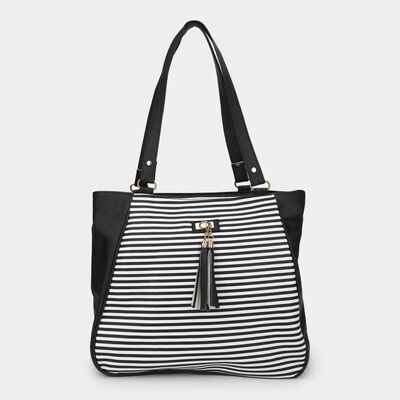 Women's Black Fabric Hand Bag