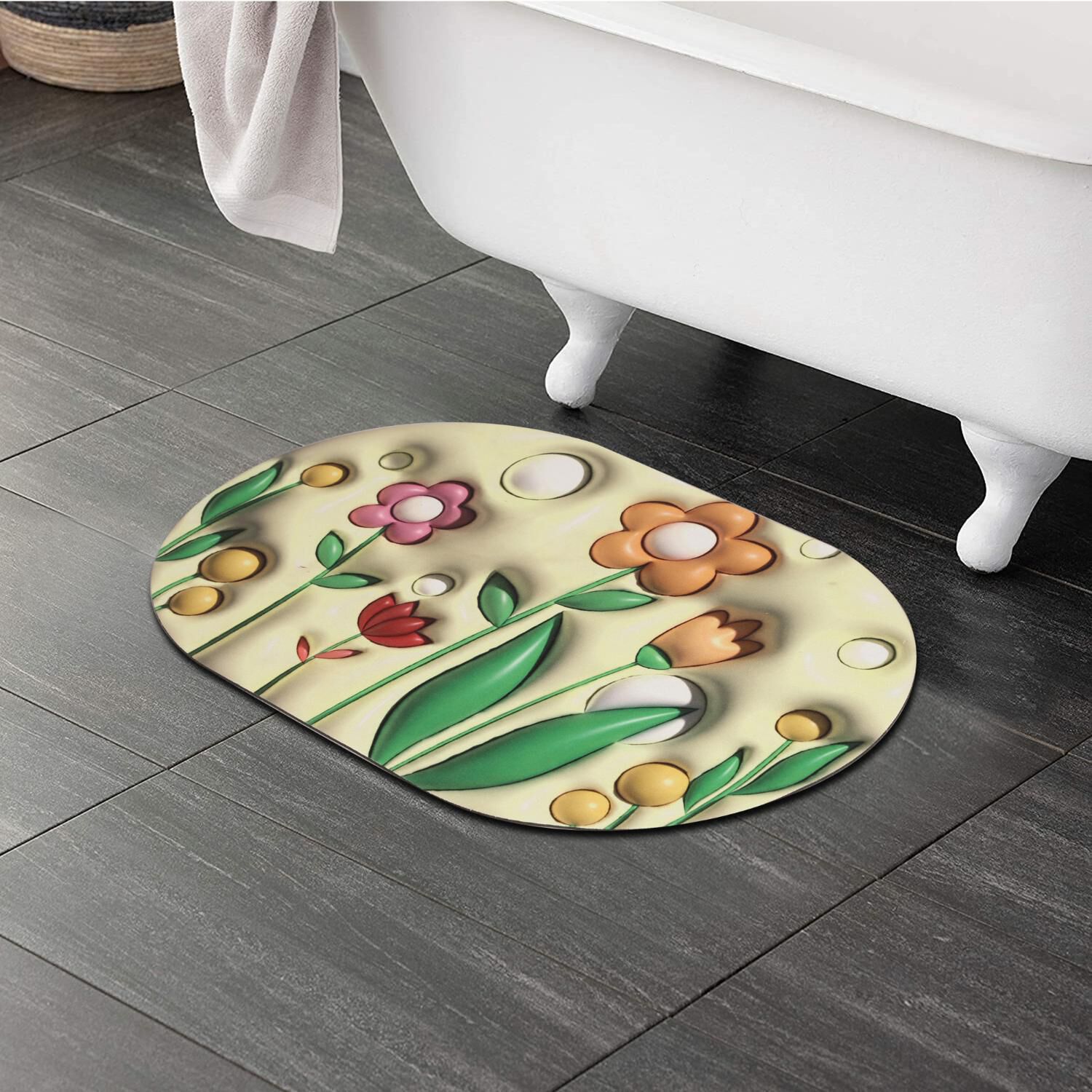 Home Beautiful                         Anti-Skid Multicolour Polyester Bath Mat