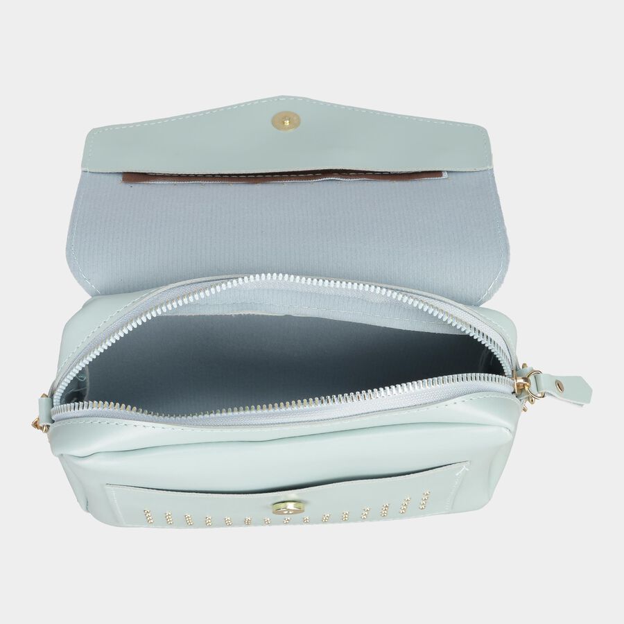 Women's Polyurethane Envelope/Zipper Sling Bag, , large image number null