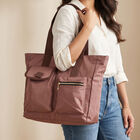 Woman's Beige Polyester Shopping Bag, , small