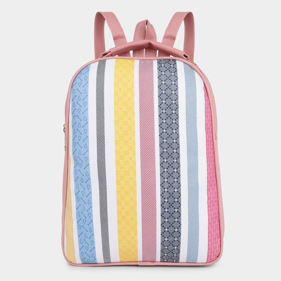 Women's Pink Polyurethane Backpack, , large image number null