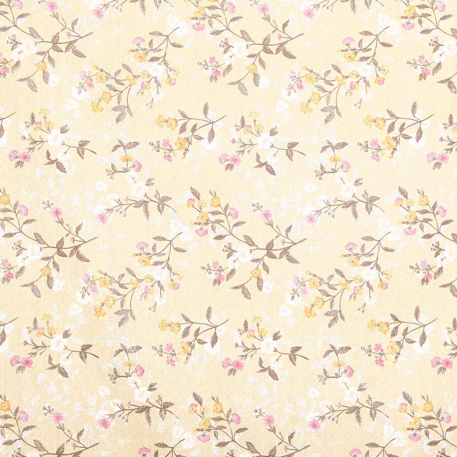 Beige Cotton Blend Single Bedsheet, , large image number null