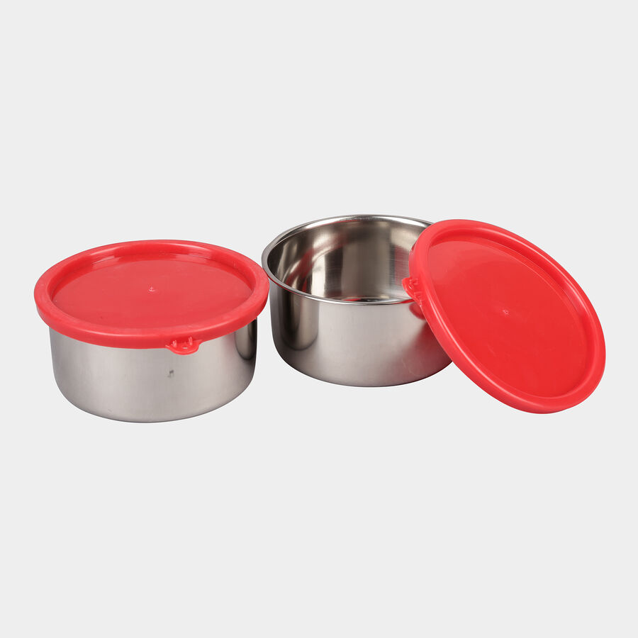 Stainless Steel Lunch Box, 2 Containers And Bag, , large image number null