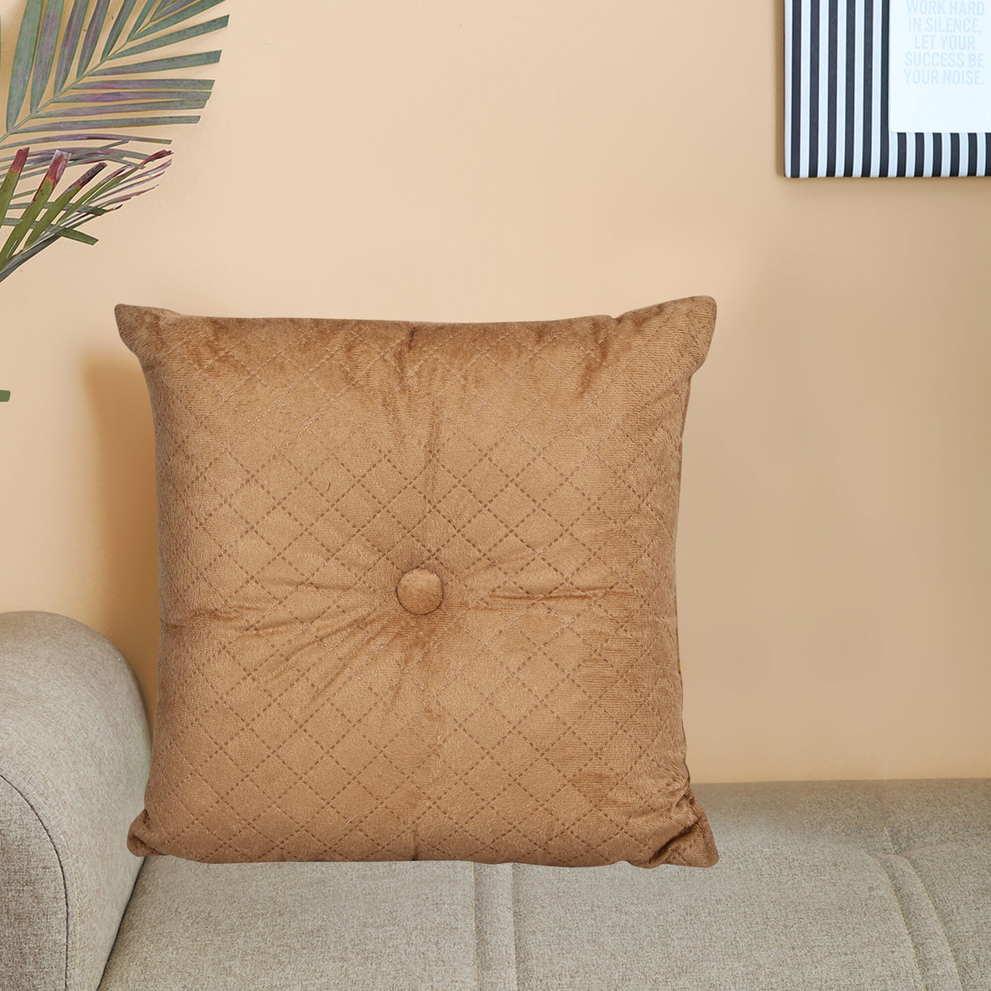 Home Beautiful                         Beige Polyester Cushion