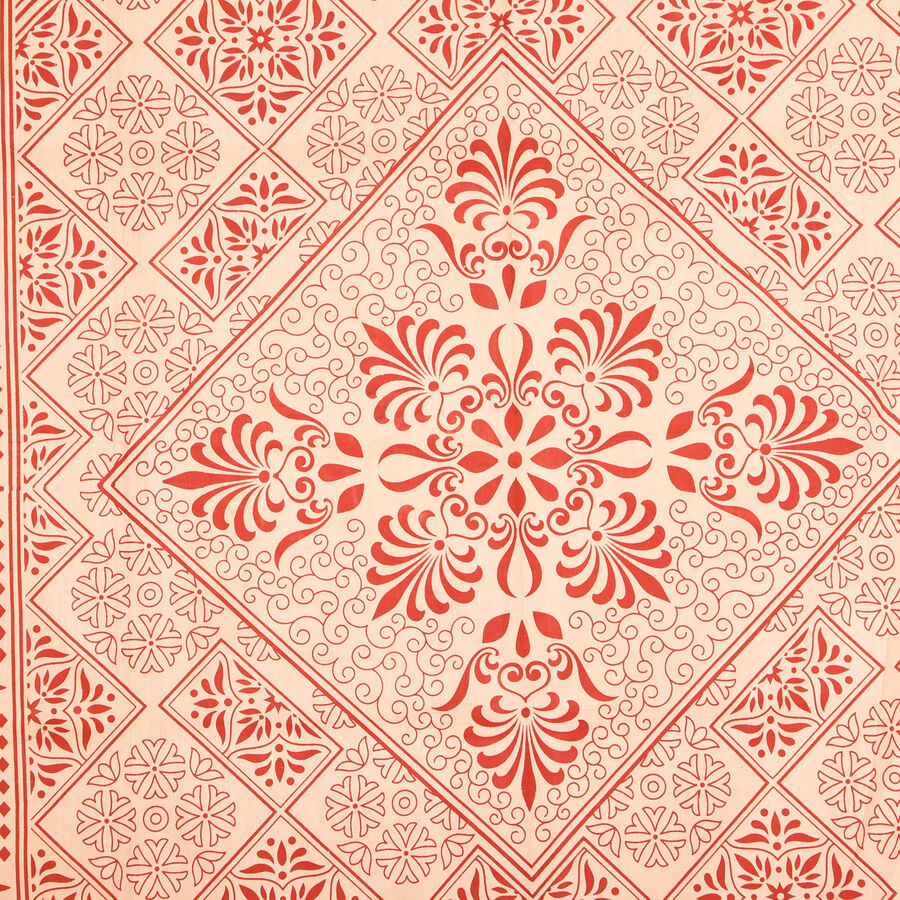 Beige Floral Printed Single Bedsheet, , large