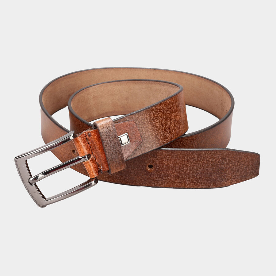 Men's Leather Casual Belt, Size 40, Smooth/Plain, , large image number null