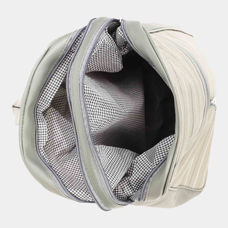 Women's Grey Polyurethane Backpack, , large image number null