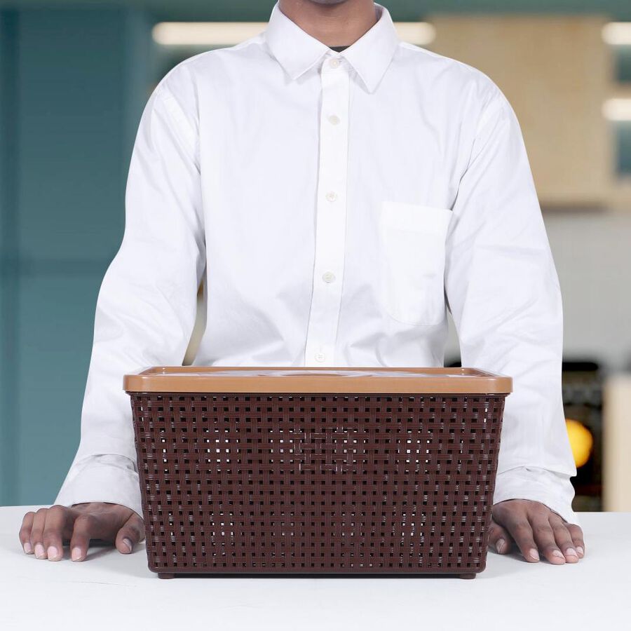 Brown Plastic Basket, , large image number null
