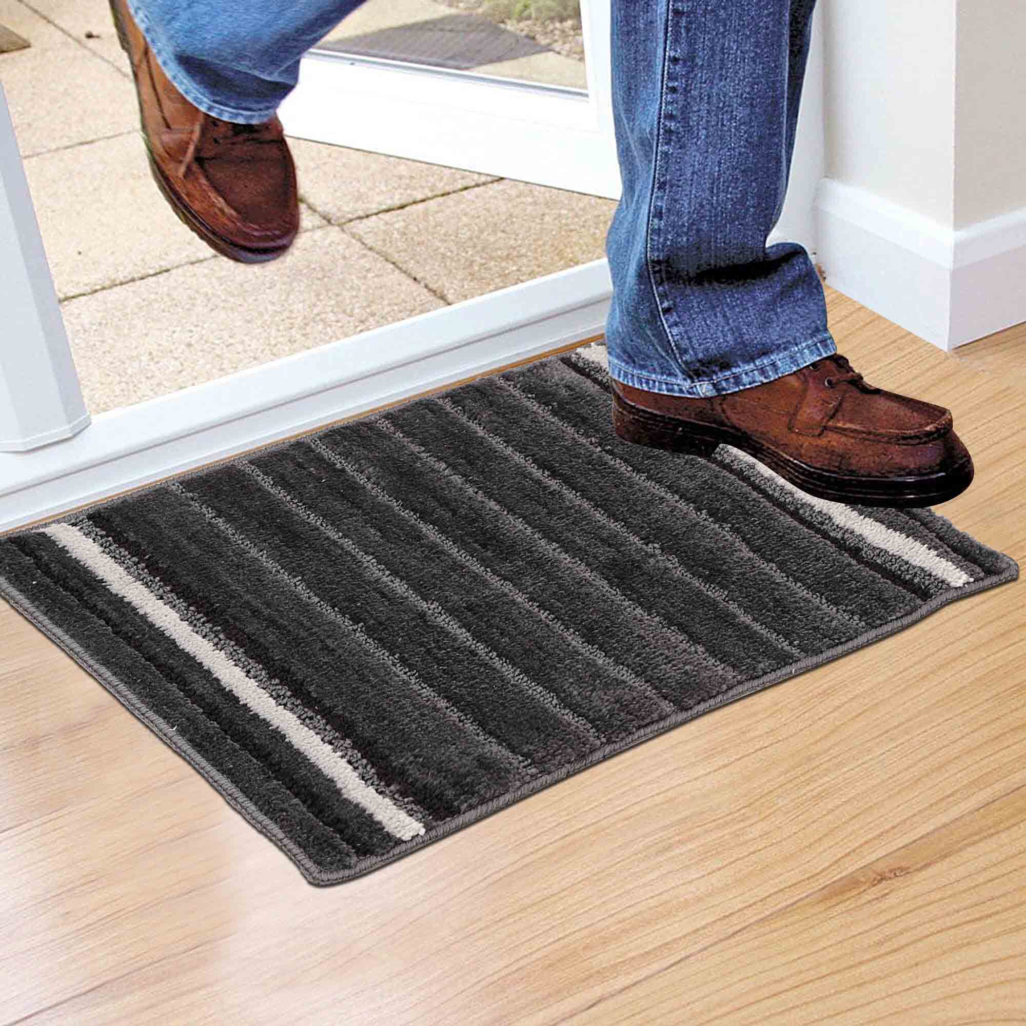 Home Beautiful                         Anti-Skid Grey Polyester Door Mat