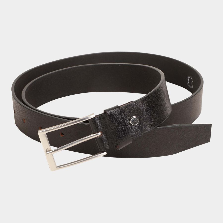 Men's Black Leather Formal Belt, , large image number null