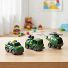 Kid's Dark Green Plastic Pull Back Set of 3, , small