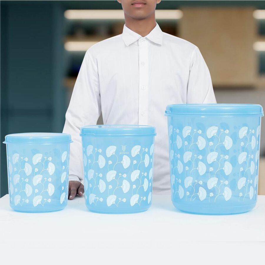 प्लास्टिक कंटेनर, 3 का सेट, 5 L, 7.5 L, 15 L, , large image number null