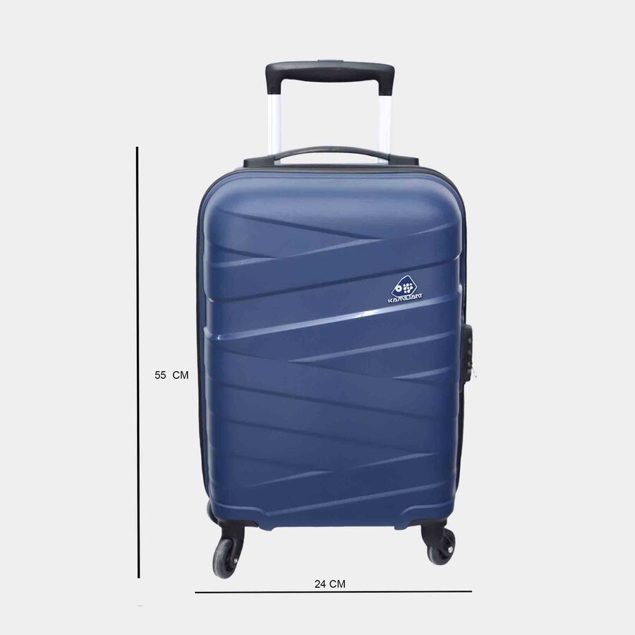 4-Wheel Dark Blue PVC Matee Hard Case Trolley, Small, , large image number null