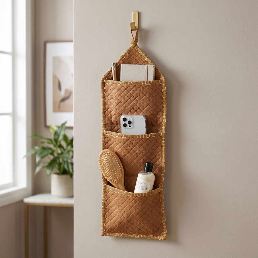 Brown Polyester Cotton Wall Hanging, , large