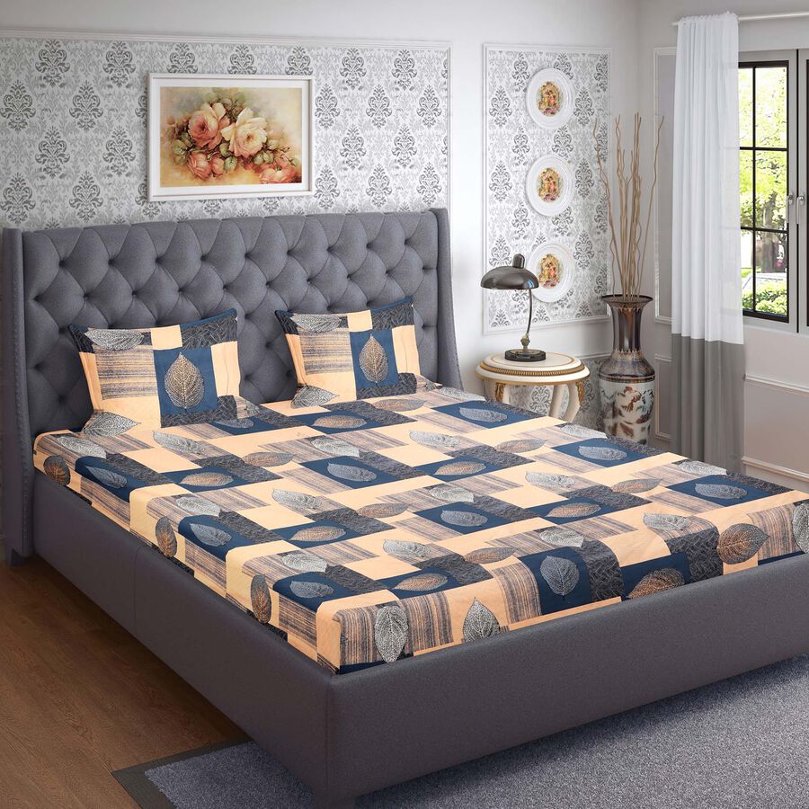 120 GSM Multicolour Microfiber Double Bedsheet, , large image number null
