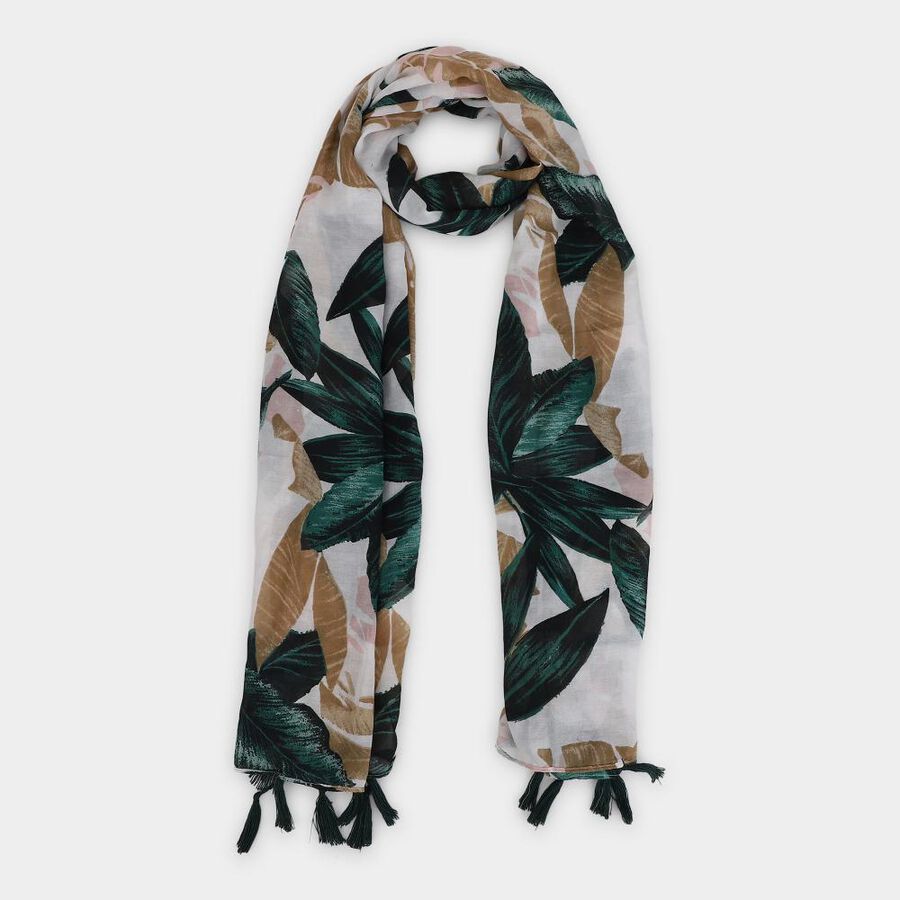 Women's Off-White Nylon/Polyester Scarf, , large