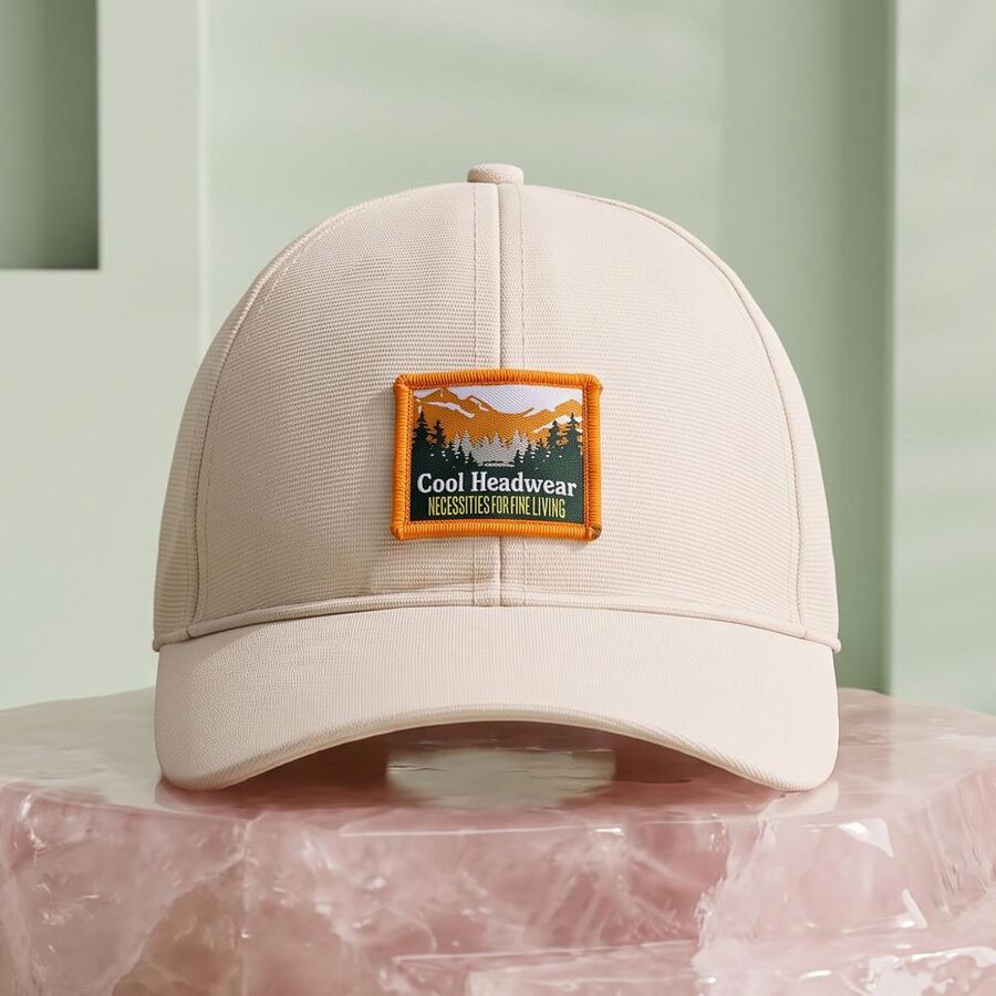 Men's Beige Fabric Caps, , large